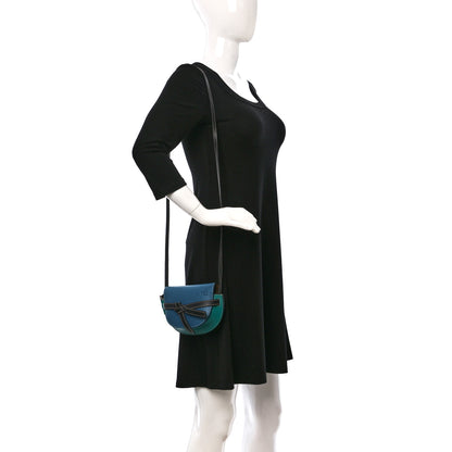 Loewe Calfskin Mini Gate Crossbody Bag Light Blue Green Black 2 of 8