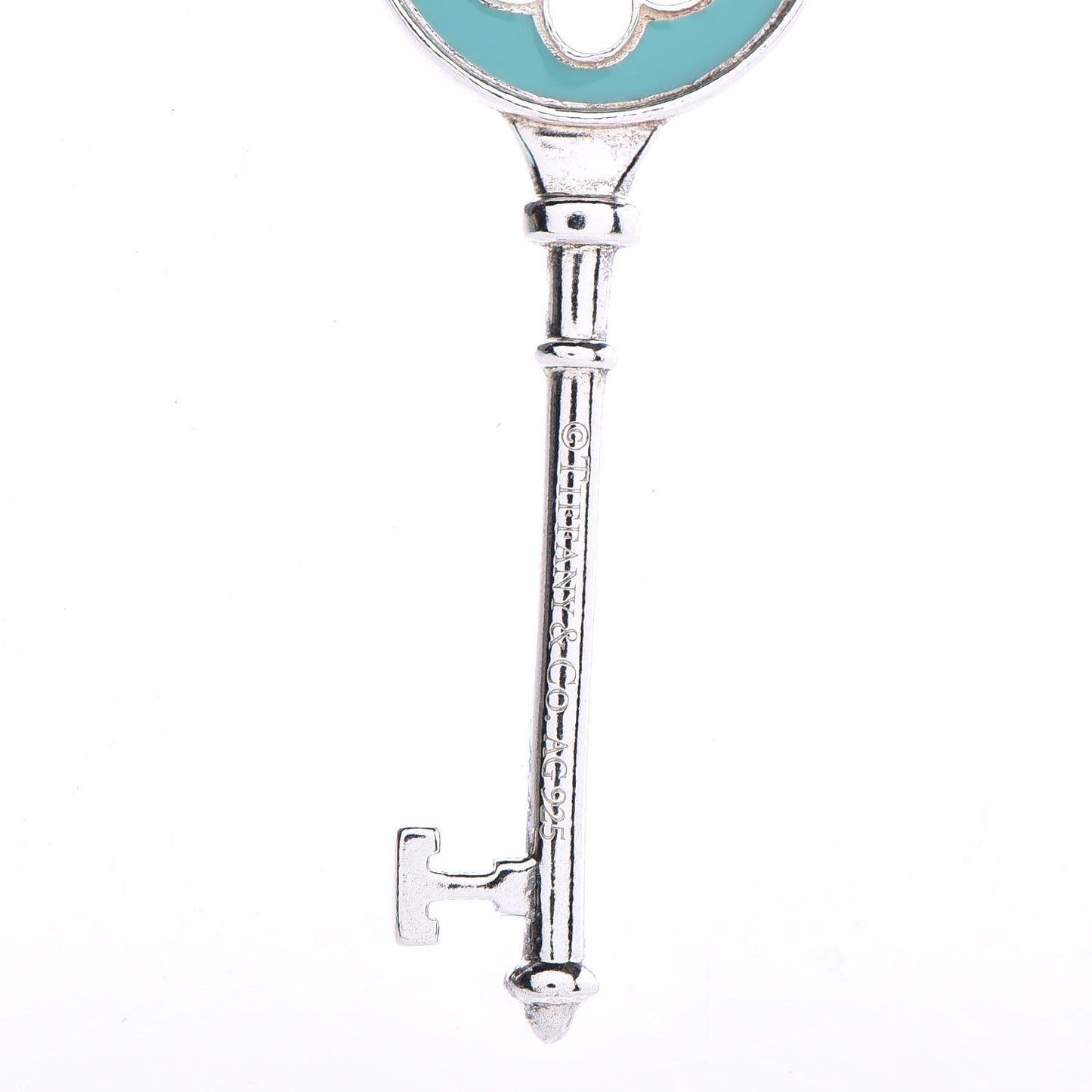 Sterling Silver Enamel Knot Key Pendant Necklace Blue