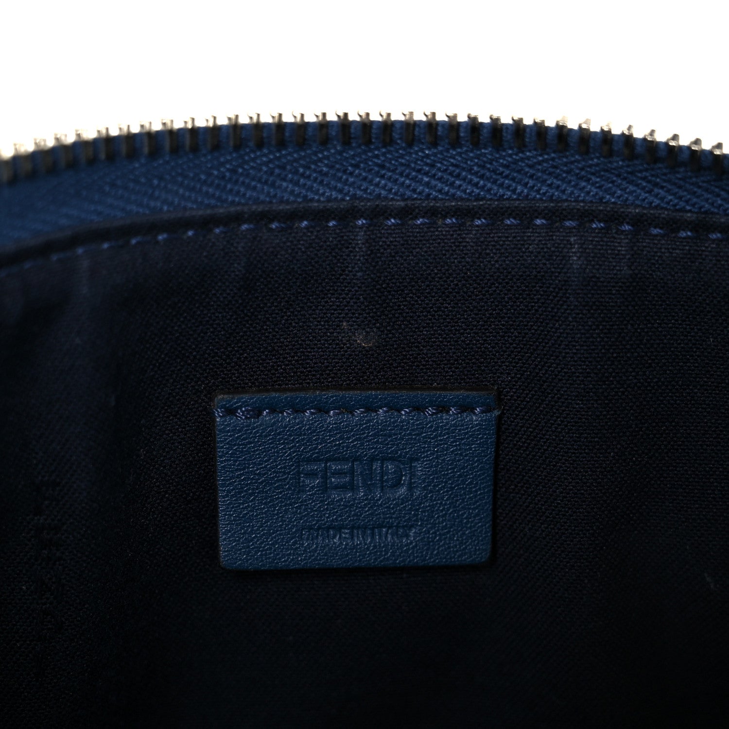 Fendi Vitello Dolce Fox Fur Monster Eyes Mini 2Jours Pouch Navy 6 of 12