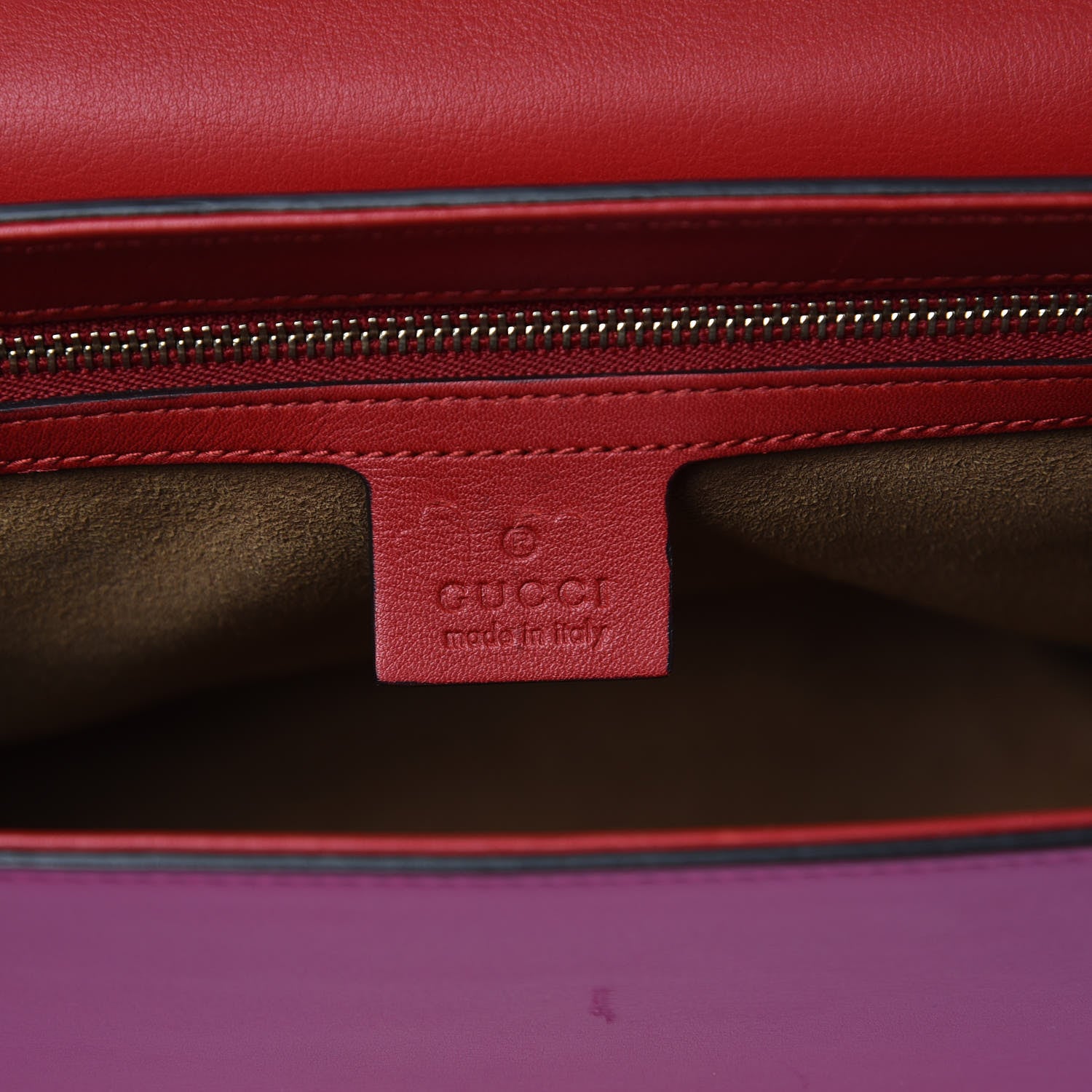 Gucci Moon Calfskin Bi-Color Medium Padlock Shoulder Bag New Rosette Hibiscus Red 6 of 13