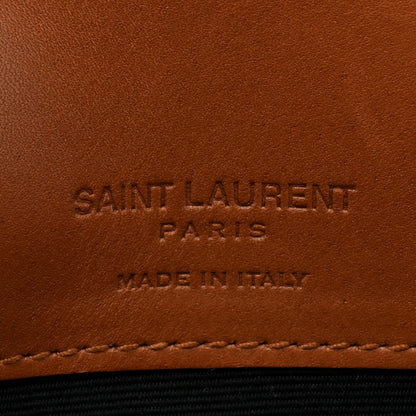 Saint Laurent Shearling Monogram Phone Holder Crossbody Brown 6 of 10