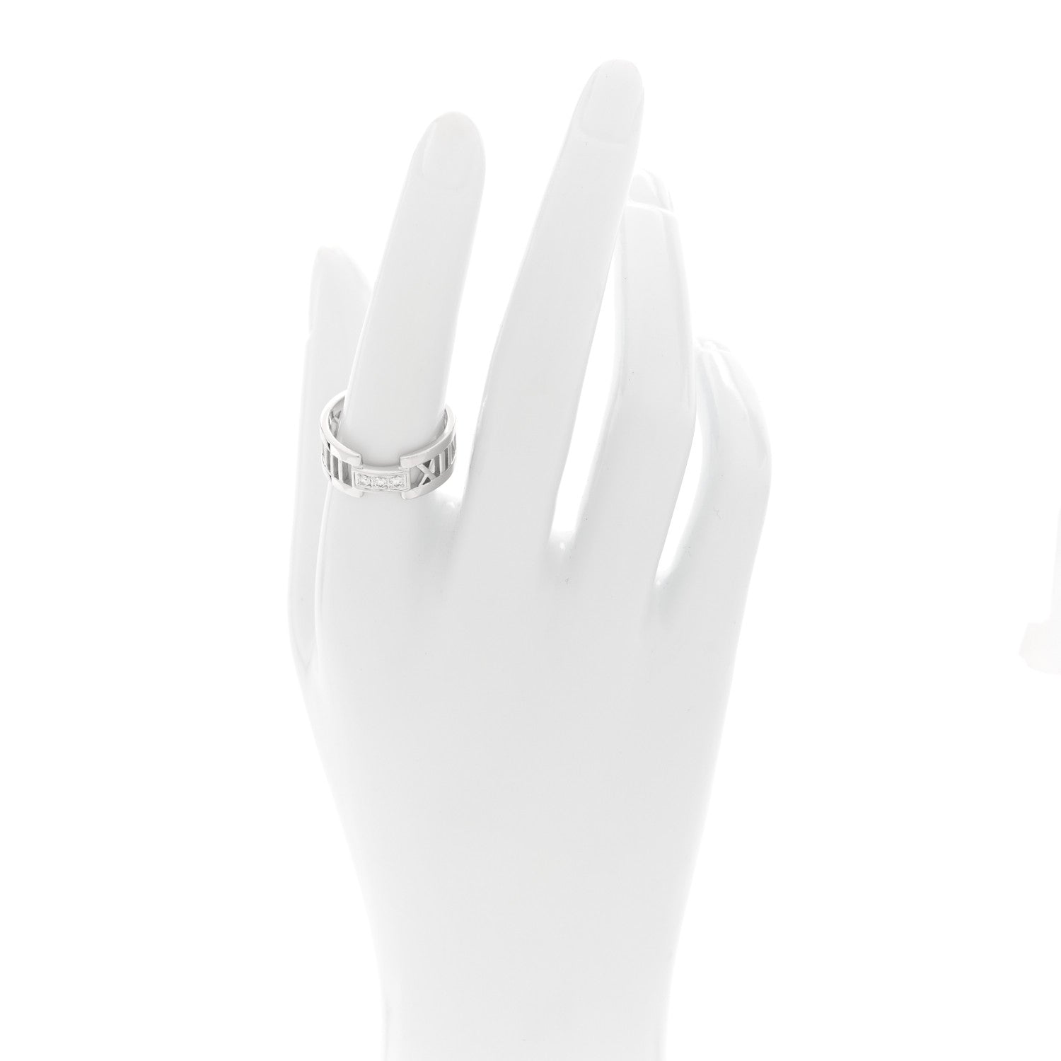 Tiffany 18K White Gold Diamond Open Atlas Ring 56 7.5 2 of 4