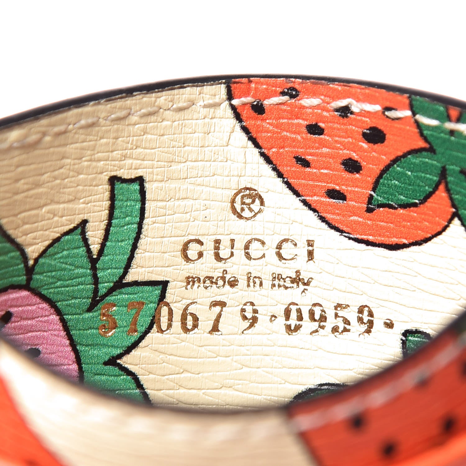 Gucci Calfskin Strawberry Print Zumi Case Case Ivory Red 6 of 7