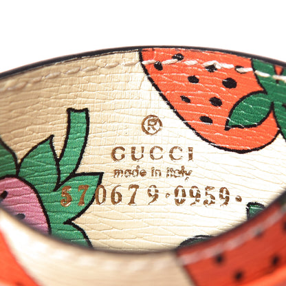 Gucci Calfskin Strawberry Print Zumi Case Case Ivory Red 6 of 7