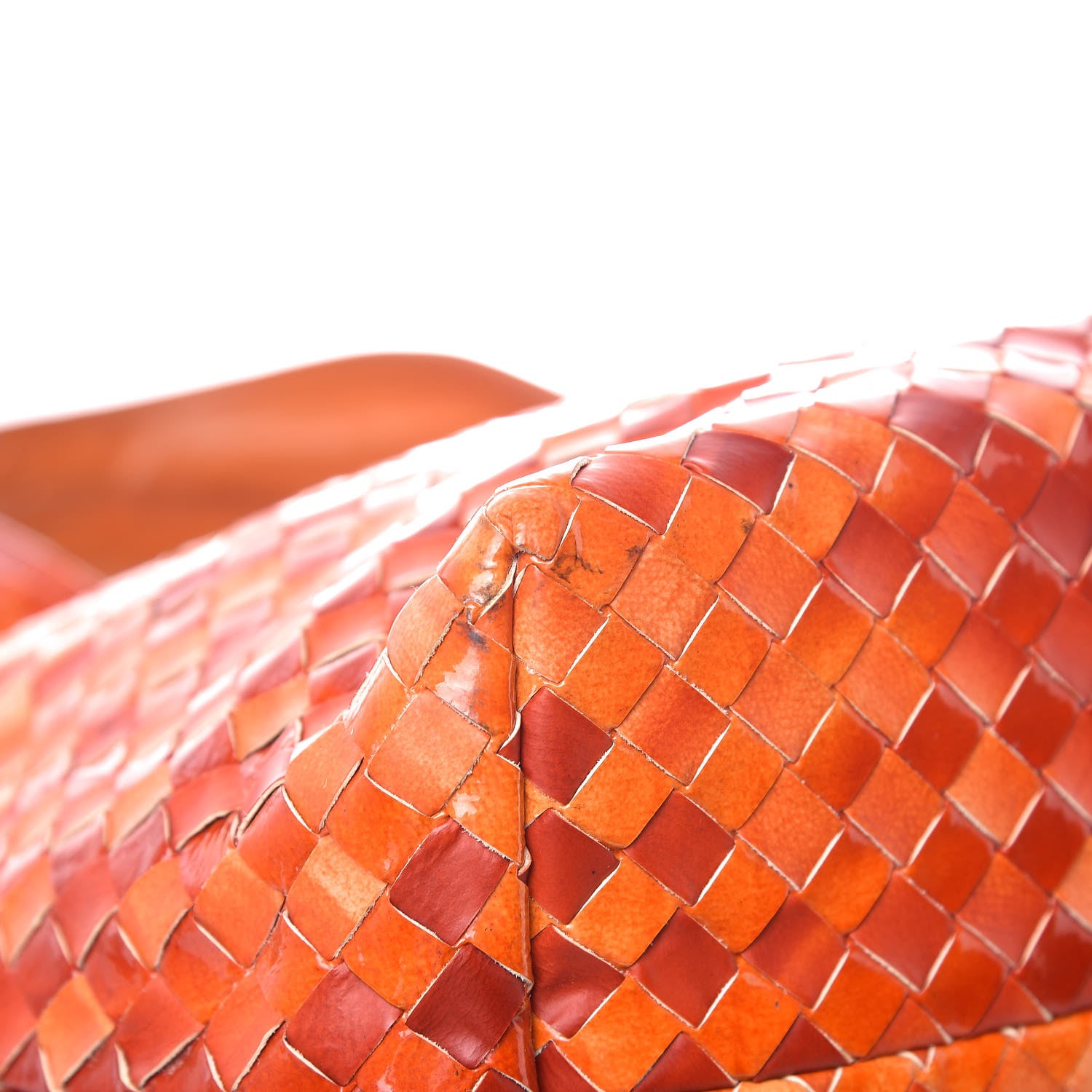 Bottega Veneta Patent Nappa Intrecciato Tote Orange 12 of 13