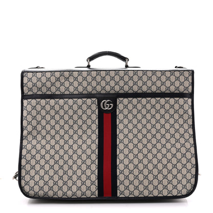 Gucci GG Supreme Monogram Web Savoy Garment Bag Beige Blue 1 of 14