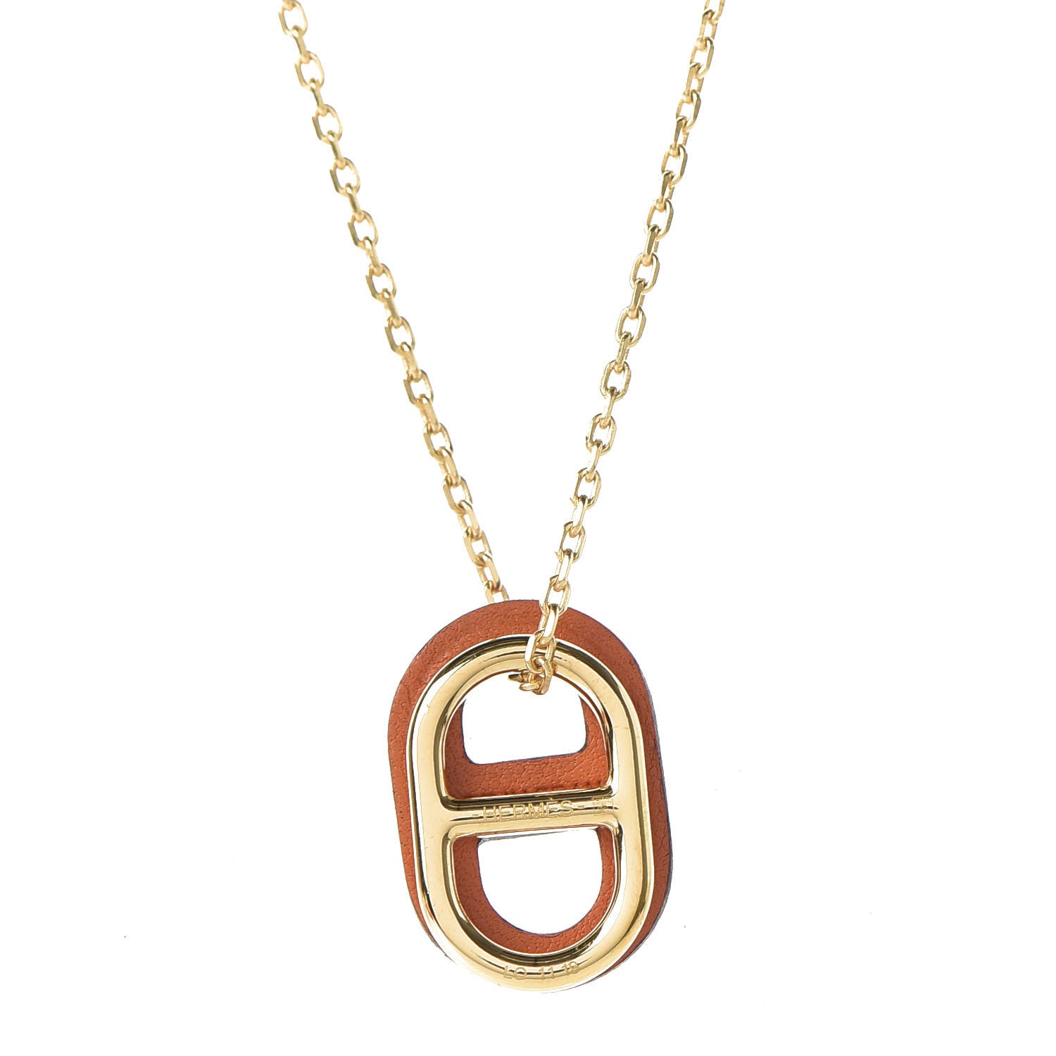 Hermes Swift O'Maillon Pendant Necklace Orange 3 of 6