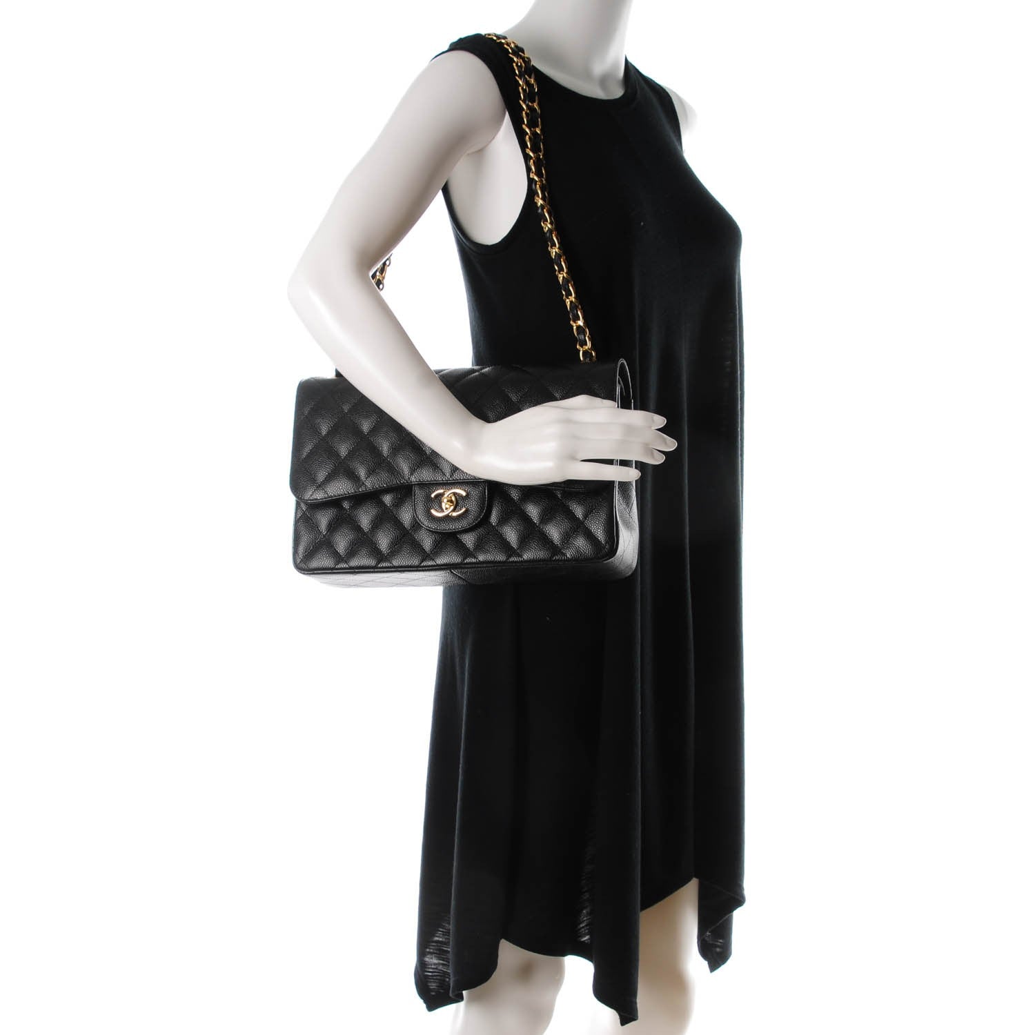 Chanel Caviar Quilted Jumbo Double Flap Black 2 of 7