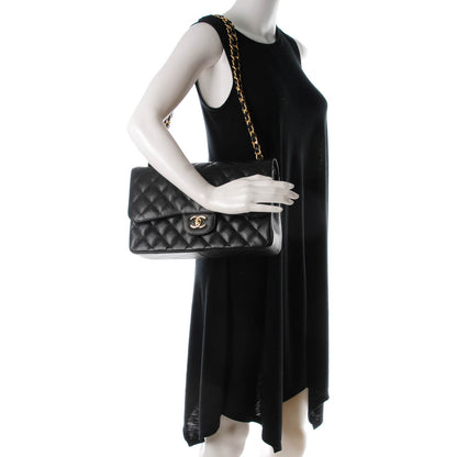 Chanel Caviar Quilted Jumbo Double Flap Black 2 of 7