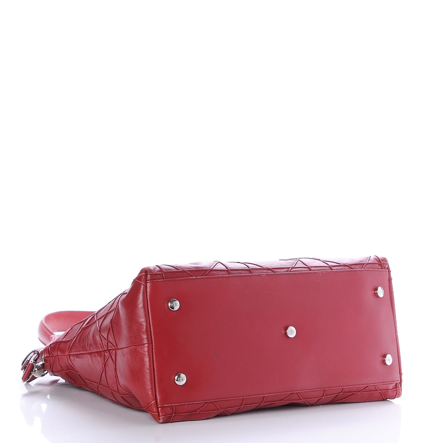 Christian Dior Lambskin Cannage Medium Granville Tote Red 5 of 12