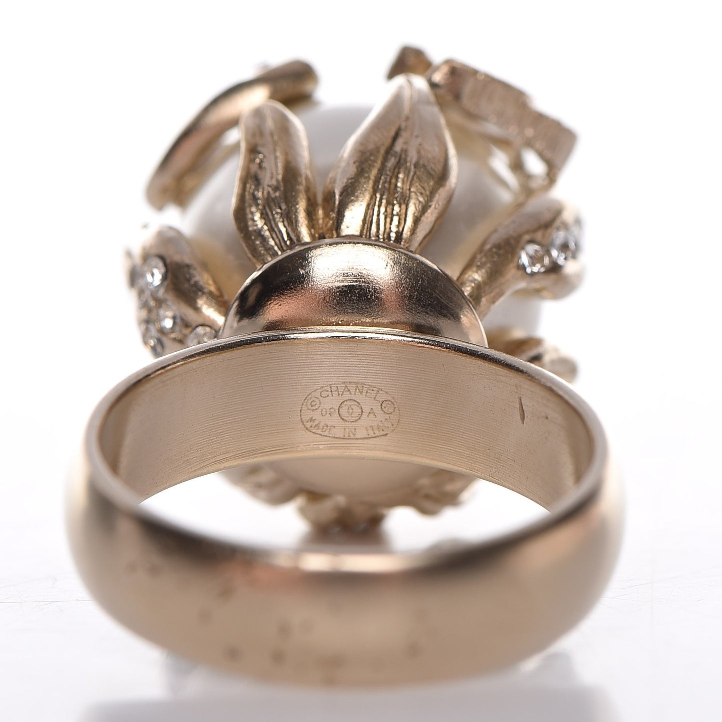 Metal Crystal CC Ring 6 Gold