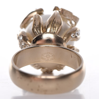Chanel Metal Crystal CC Ring 6 Gold 4 of 7