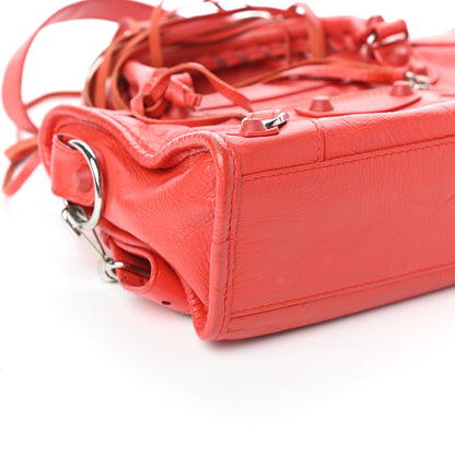 Balenciaga Matte Goatskin Rubber Covered Classic Hardware Mini City Rouge Coquelicot Rouge Braise 8 of 9