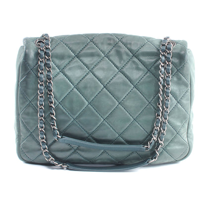 Chanel Iridescent Calfskin In the Mix Jumbo Double Flap Dark Green 3 of 7