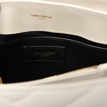 Saint Laurent Calfskin Y Quilted Monogram Small Loulou Chain Satchel Ivory 8 of 9