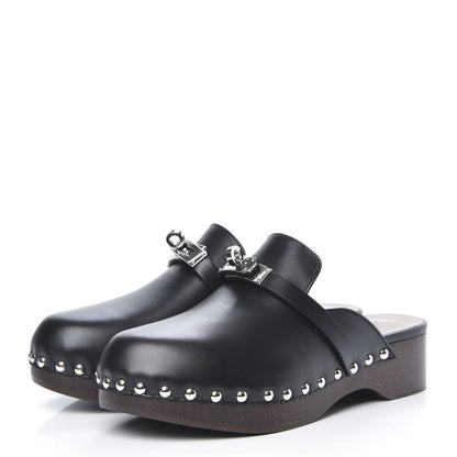 Hermes Calfskin Carlotta Mules 35 Black 3 of 8