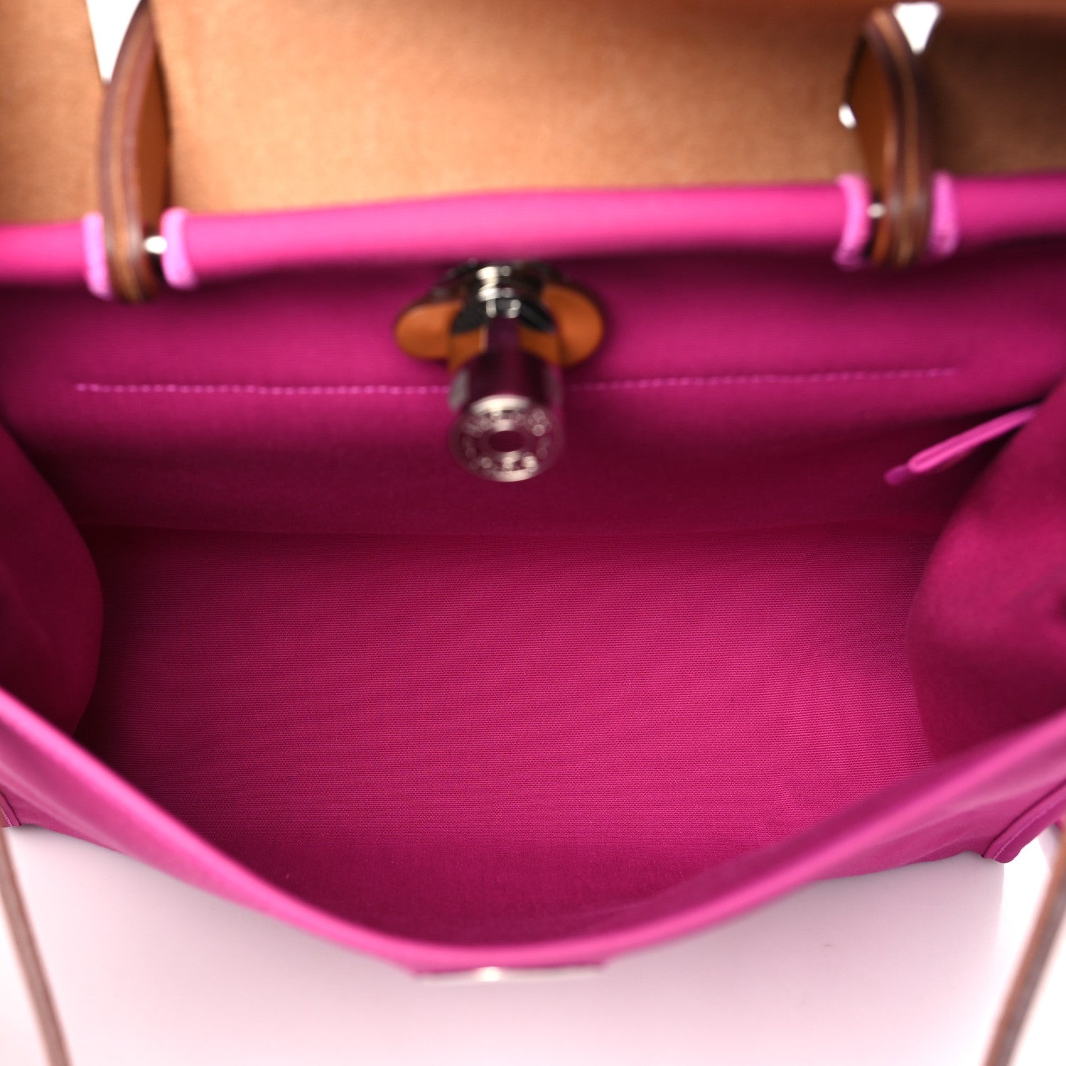 Hermes Vache Hunter Toile Herbag Zip 31 PM Magnolia Fauve 6 of 12
