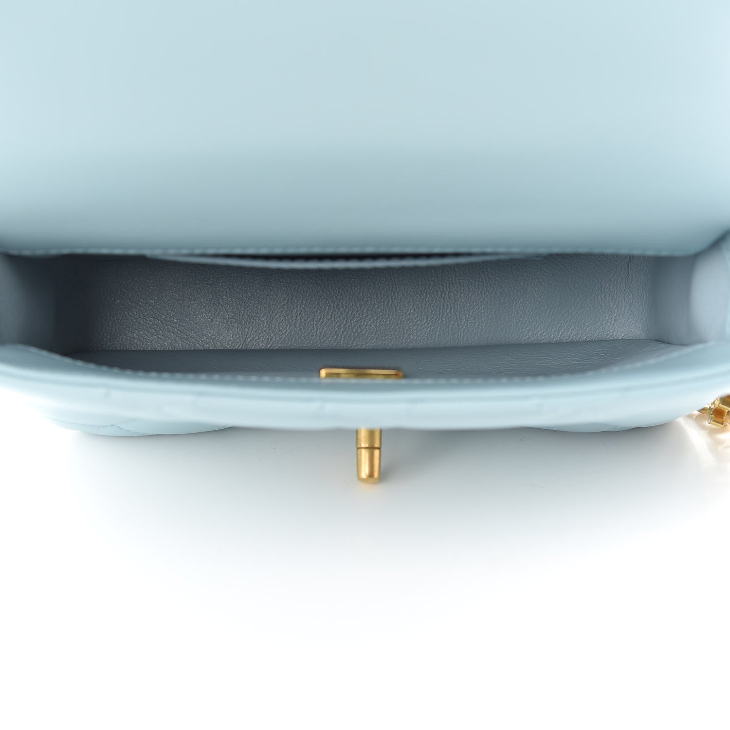 Chanel Lambskin Enamel Quilted Mini Pending CC Square Flap Light Blue 5 of 9