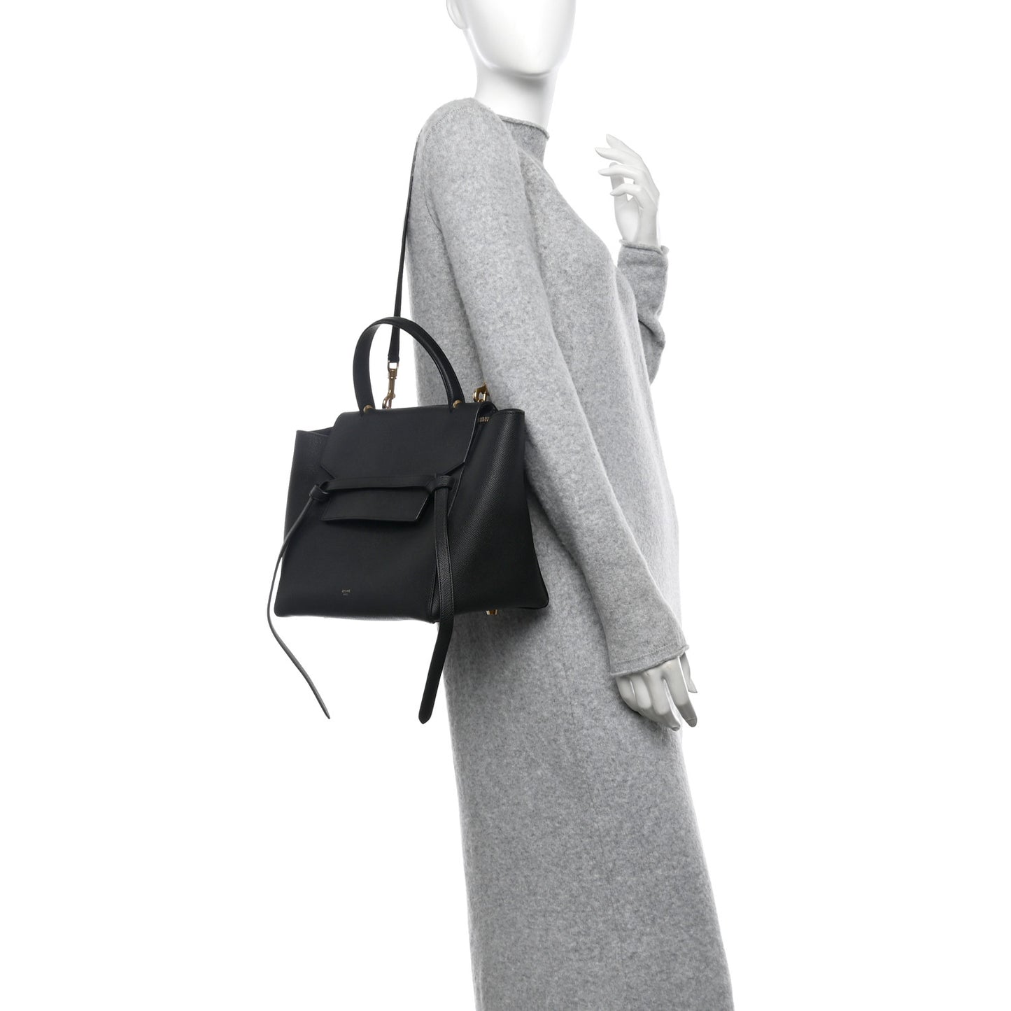 Grained Calfskin Mini Belt Bag Black