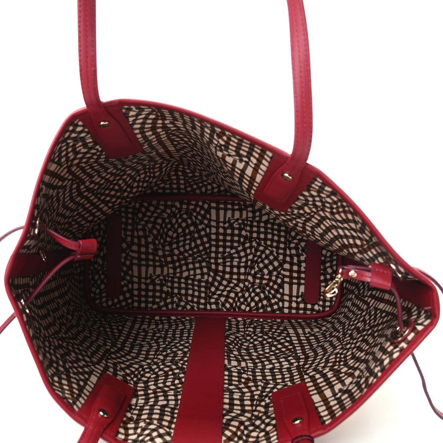 MCM Visetos Medium Liz Reversible Shopper Tote Beige Red 5 of 9