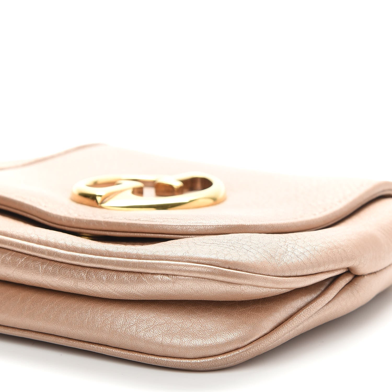 Gucci Pebbled Calfskin Small 1973 Chain Shoulder Bag Champagne 9 of 9