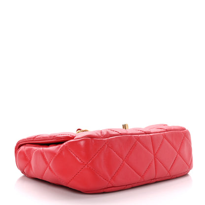 Chanel Lambskin Quilted Small Lacquered Chain Flap Red 4 of 10