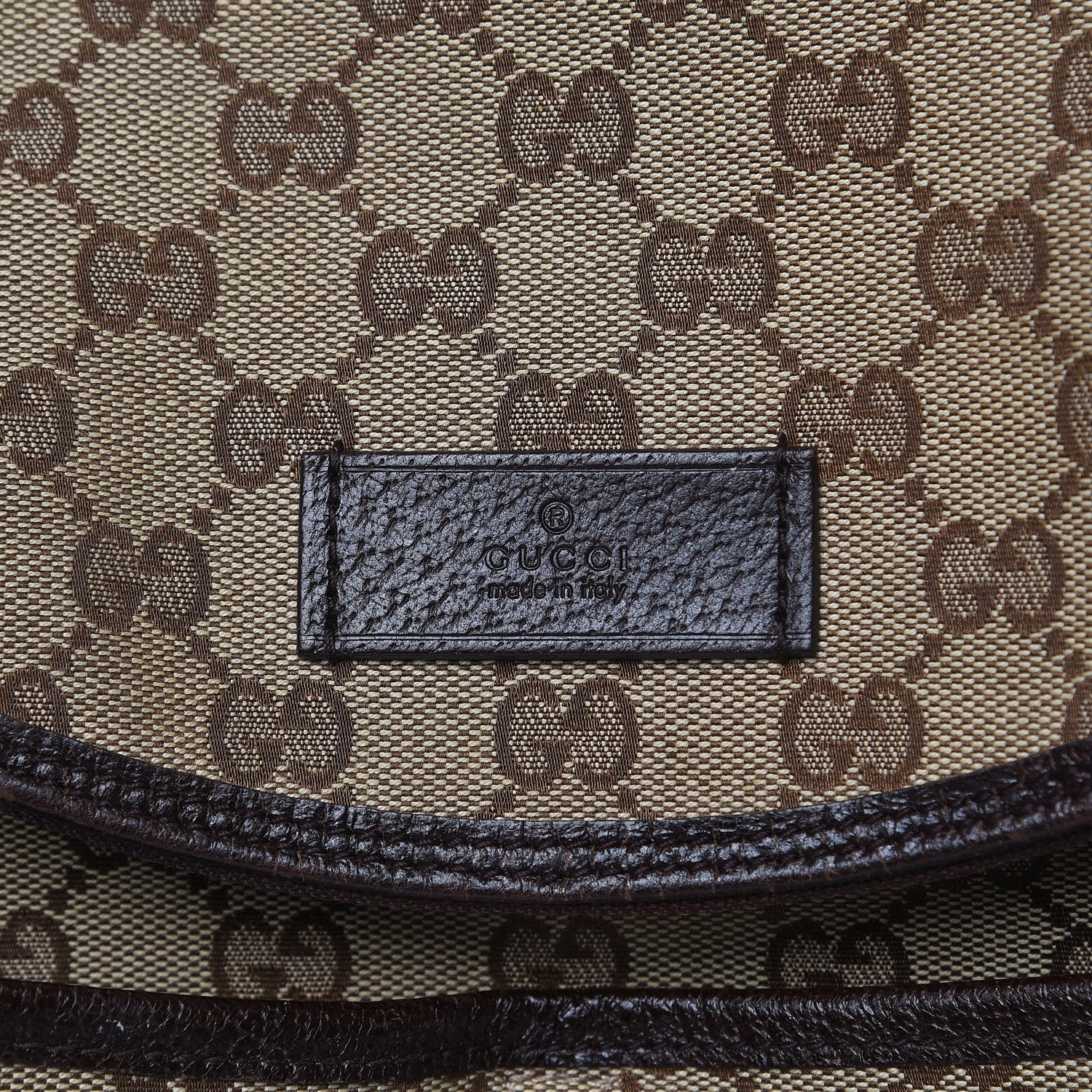 Gucci Monogram Natural Pigskin Large Diaper Bag Beige Ebony Cocoa Dark Chocolate 8 of 17