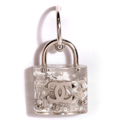 Chanel Pearl CC Padlock Earrings Silver 5 of 6