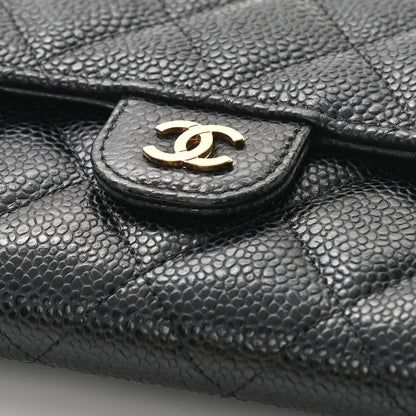 Chanel Caviar Quilted Large Gusset Flap Wallet Black 9 of 11