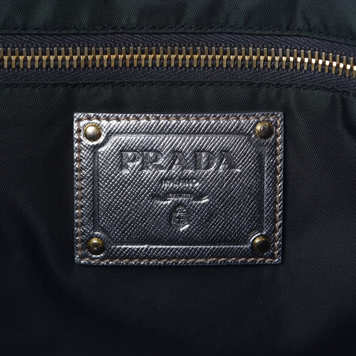 Tessuto Nylon Saffiano Tote Green