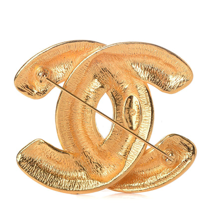 Chanel Metal Quilted Large CC Brooch Gold 3 of 4