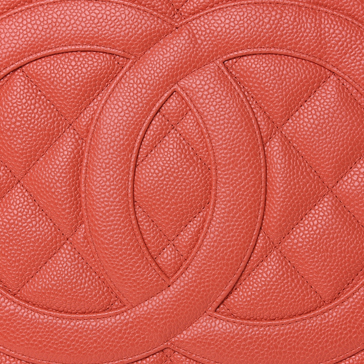 Caviar Quilted Medallion Tote Orange