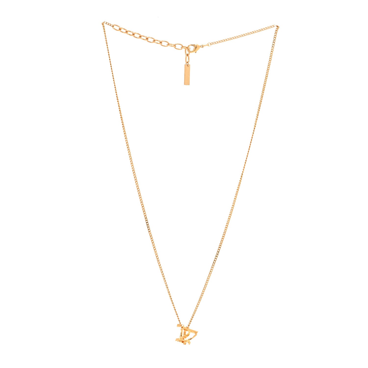 Saint Laurent Metal Opyum Twist Necklace Gold 3 of 4