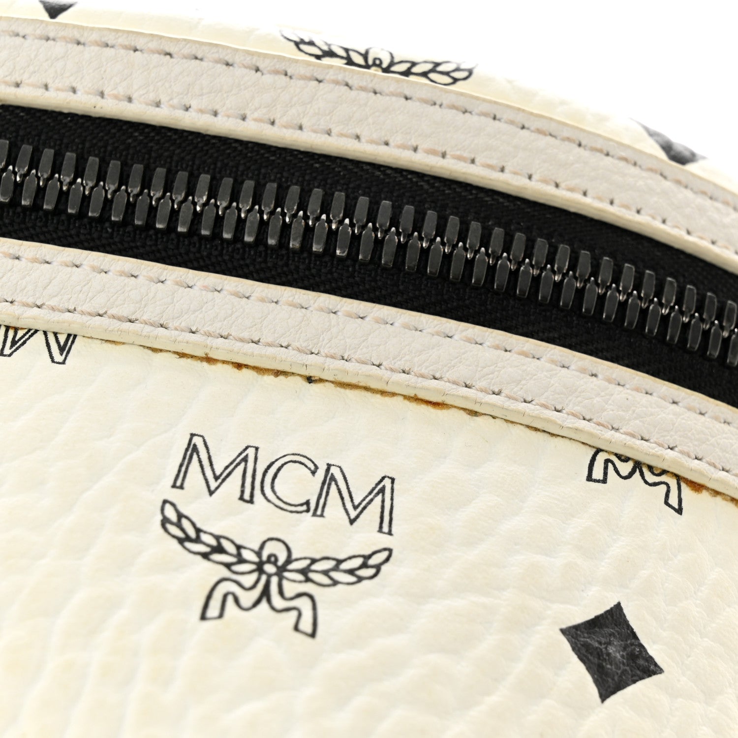 MCM Visetos Medium Side Studs Stark Backpack White 12 of 13