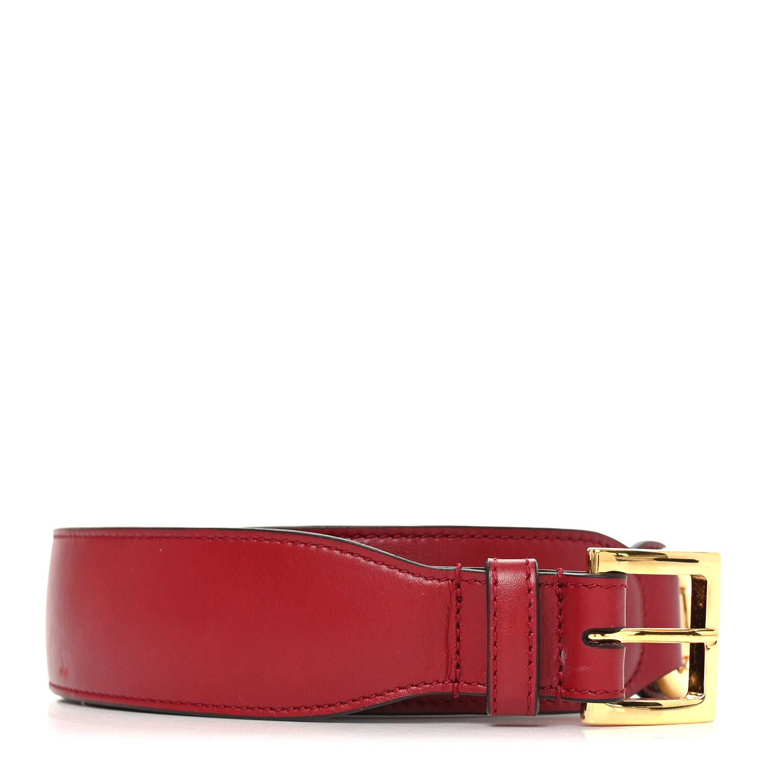 Gucci Efesto Leather Horsebit 25mm Belt 80 32 New Cherry Red 1 of 4