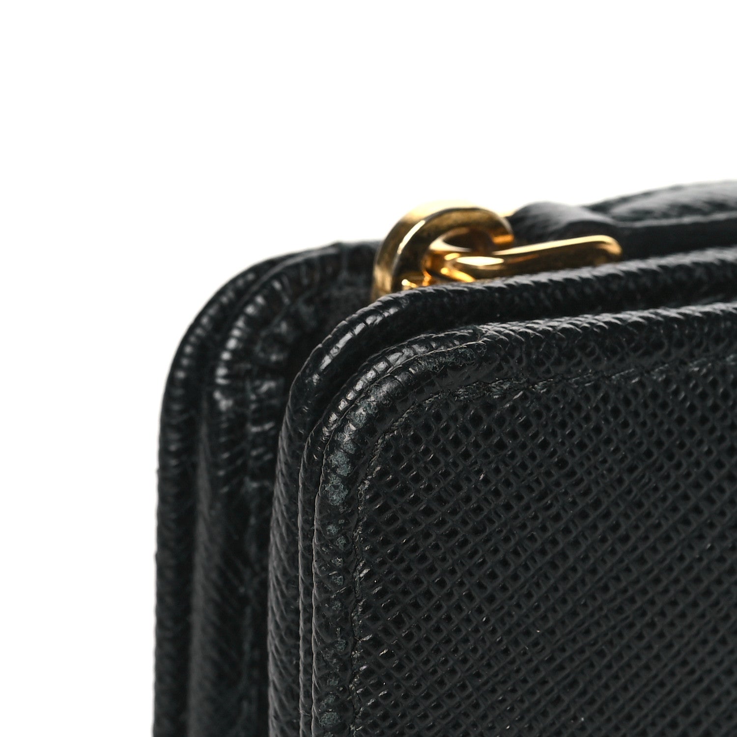 Prada Saffiano Metal Compact Wallet Black Ibisco 9 of 10