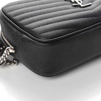 Saint Laurent Grain De Poudre Matelasse Monogram Mini Lou Camera Bag Black 7 of 8