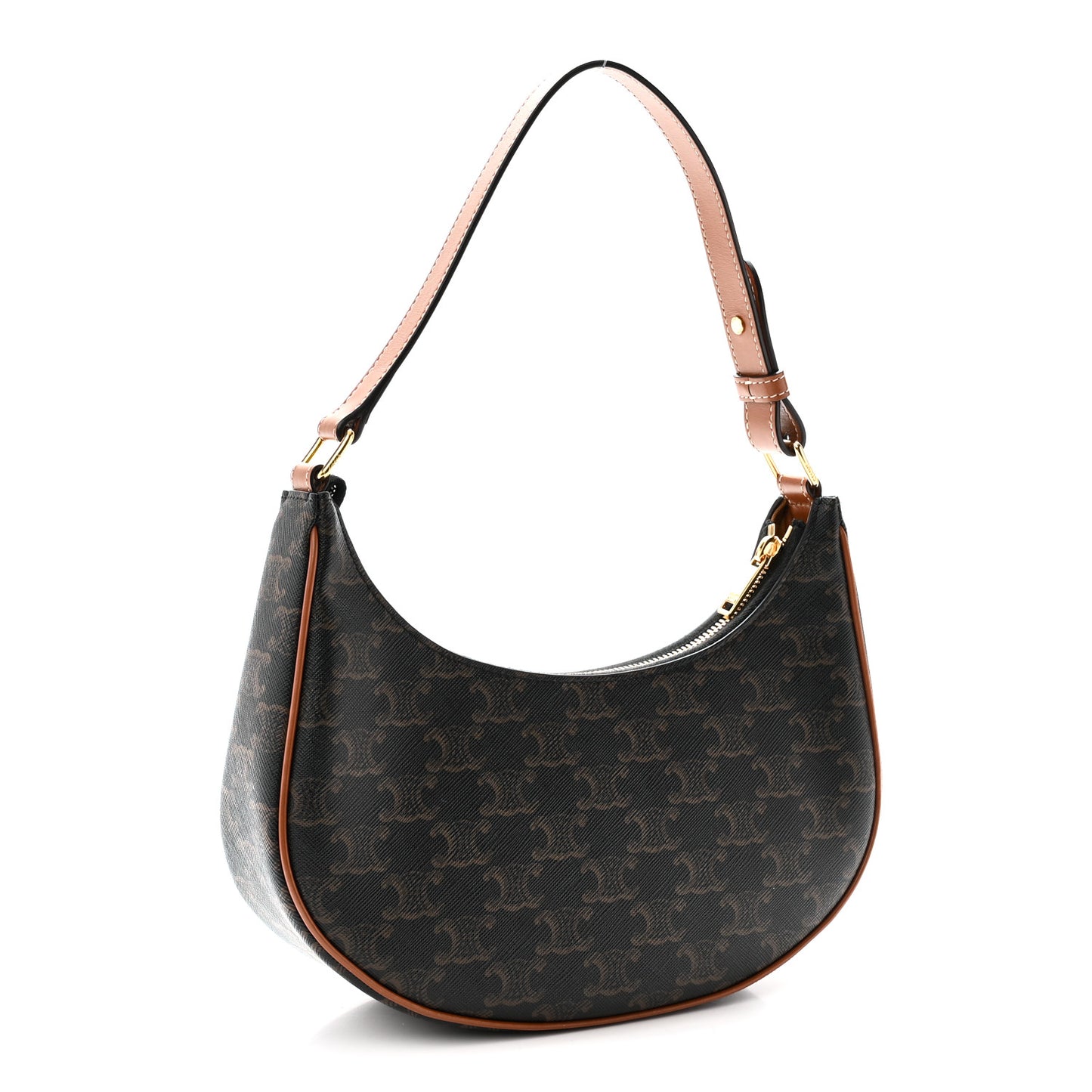 Triomphe Canvas Calfskin Ava Shoulder Bag Tan