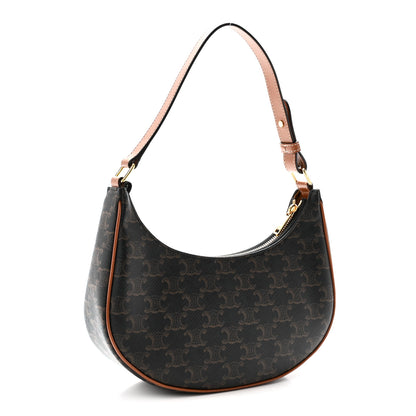 Celine Triomphe Canvas Calfskin Ava Shoulder Bag Tan 3 of 10