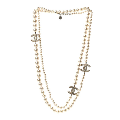 Chanel Graduated Pearl CC Long Necklace Gold 2 of 5