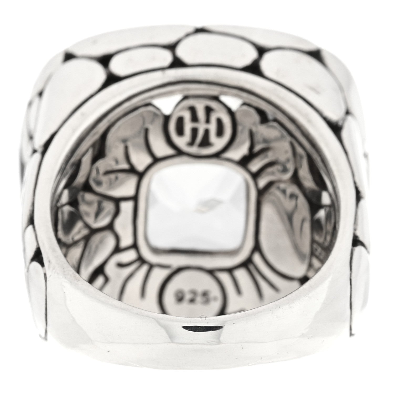 John Hardy Sterling Silver White Topaz Batu Kali Square Ring 54 7 3 of 4