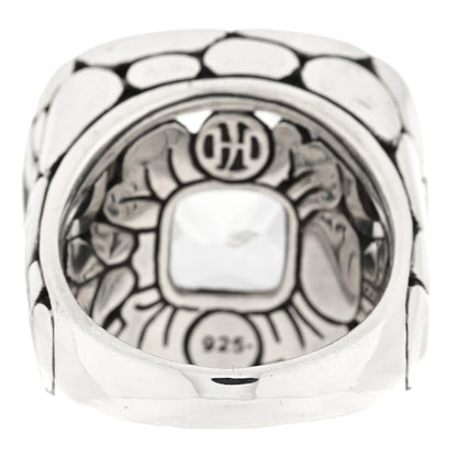 John Hardy Sterling Silver White Topaz Batu Kali Square Ring 54 7 3 of 4