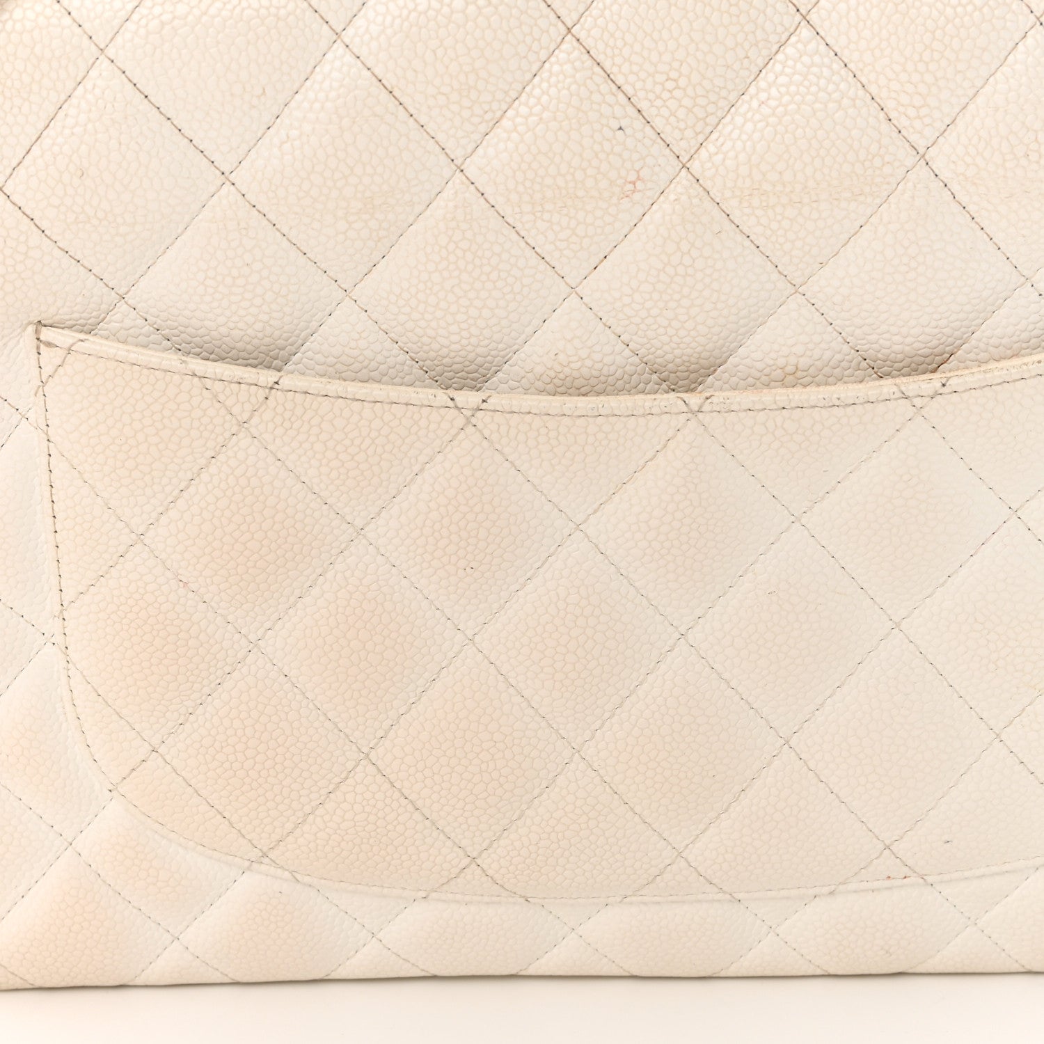 Chanel Caviar Quilted Jumbo Single Flap White 20 of 21