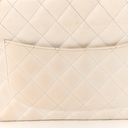 Chanel Caviar Quilted Jumbo Single Flap White 20 of 21
