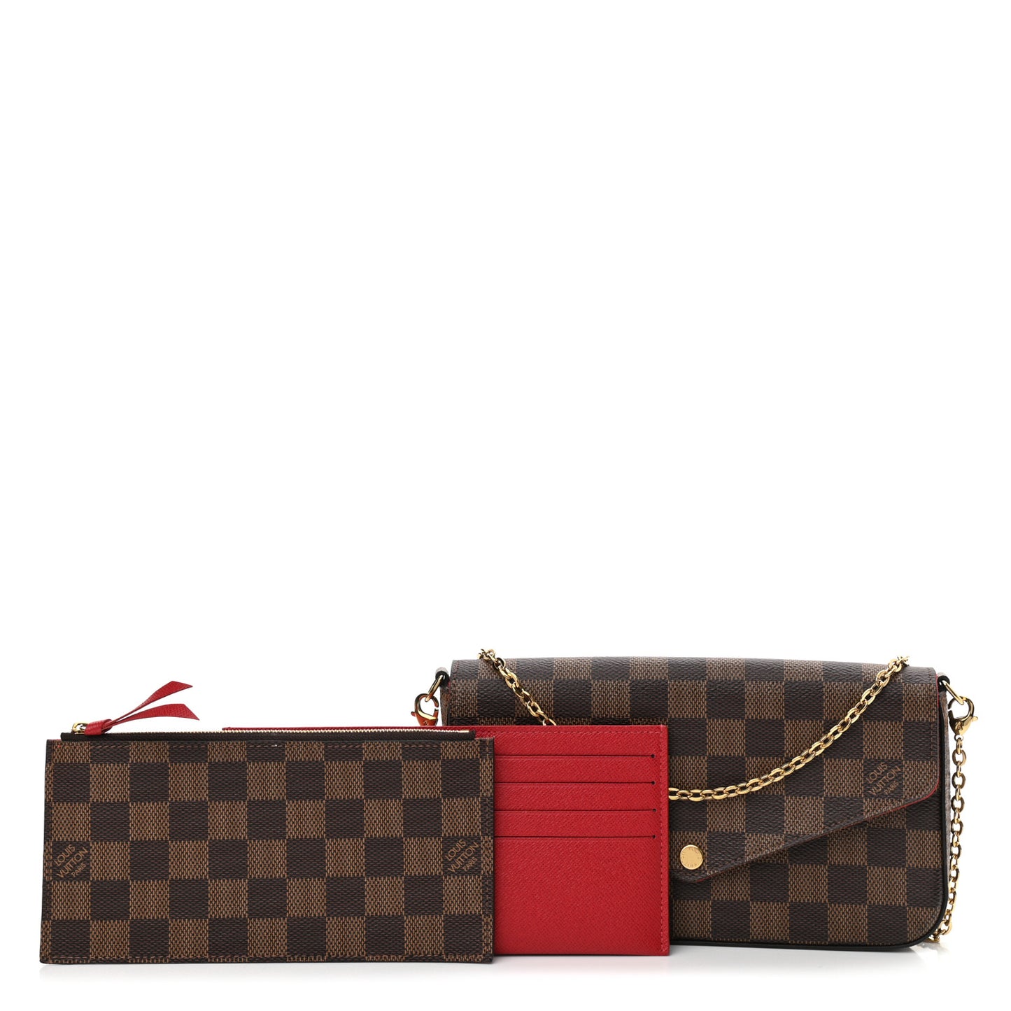 Damier Ebene Pochette Felicie Chain Wallet