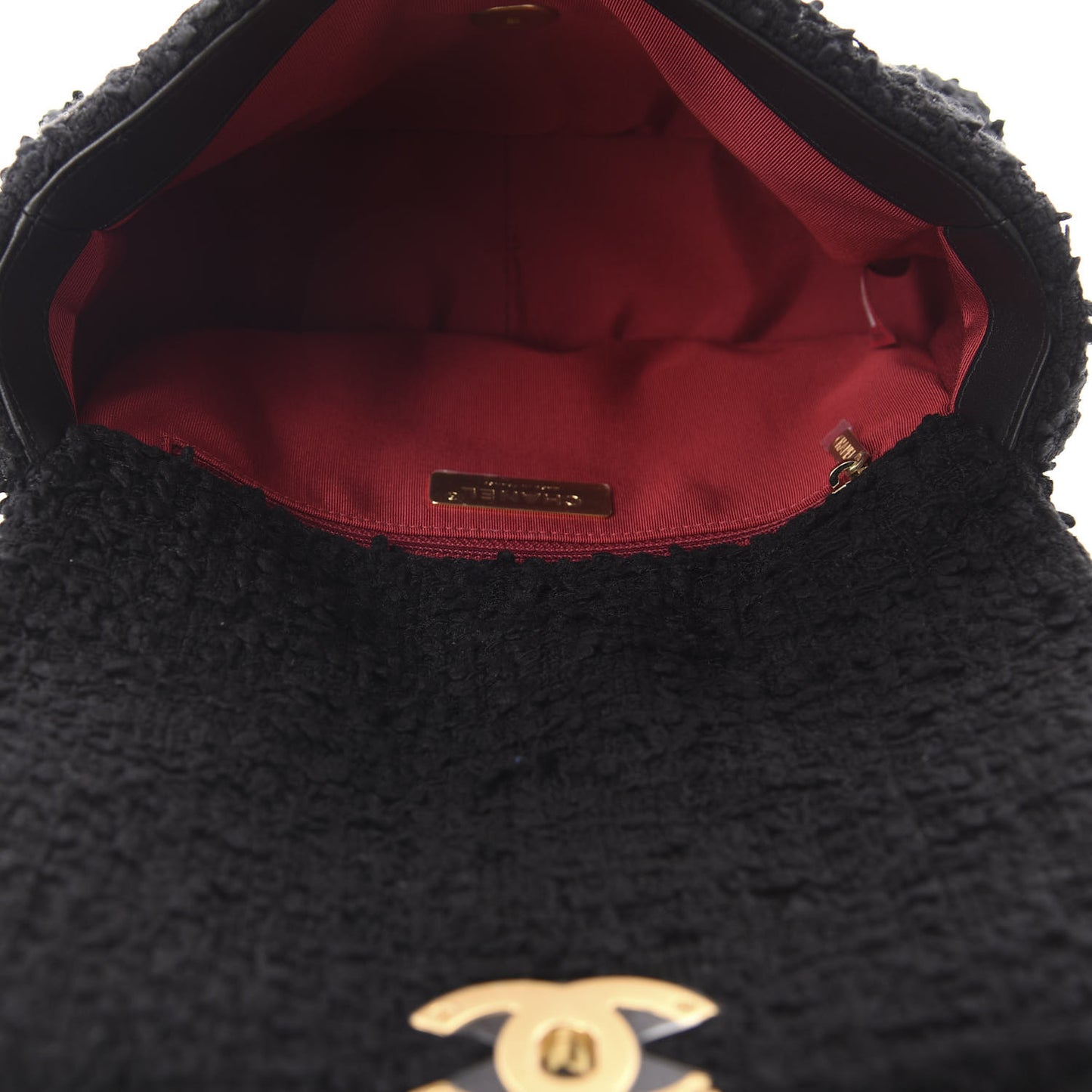 Tweed Quilted Medium 19 Flap Black