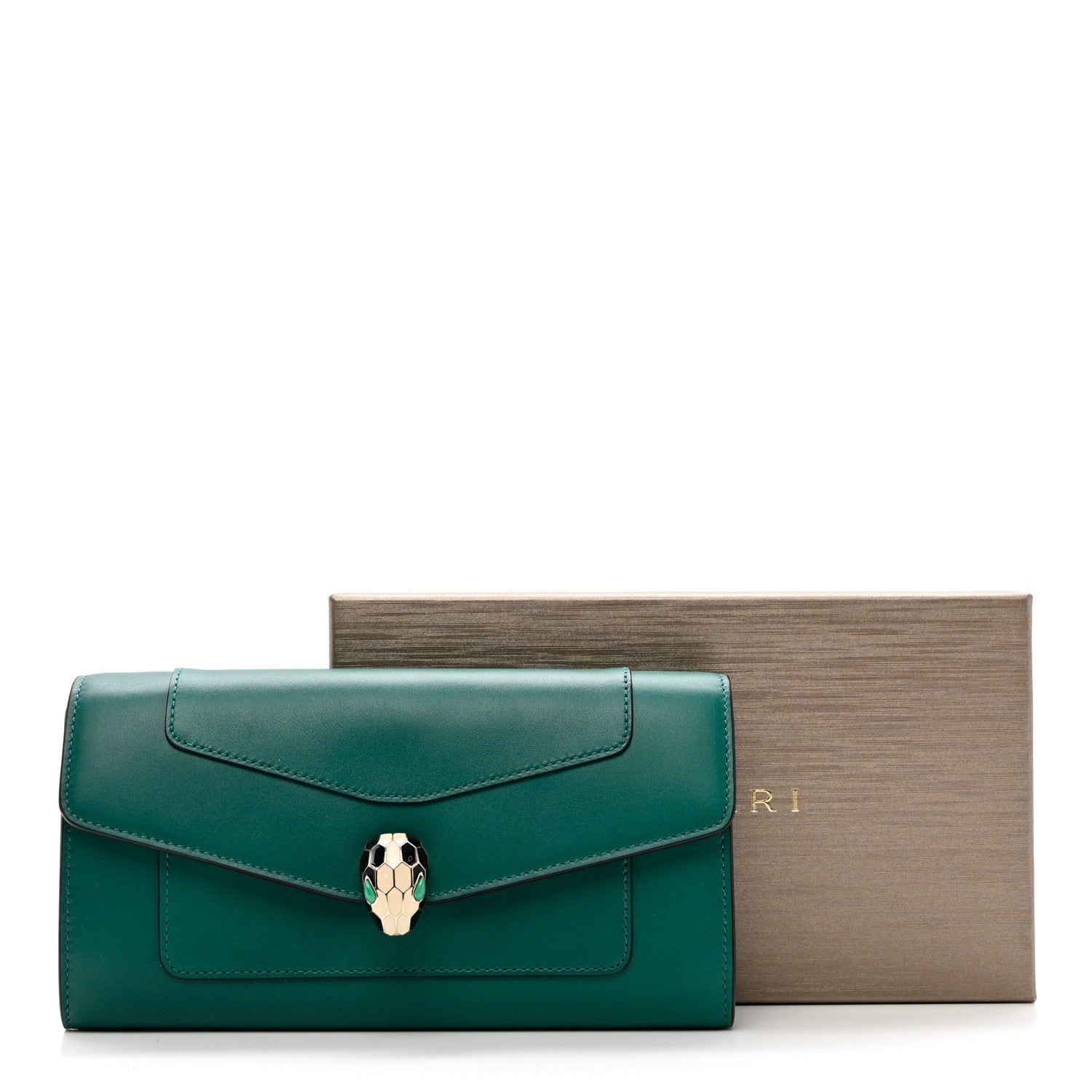 Bulgari Calfskin Serpenti Forever Wallet Emerald Violet Amethyst 9 of 9
