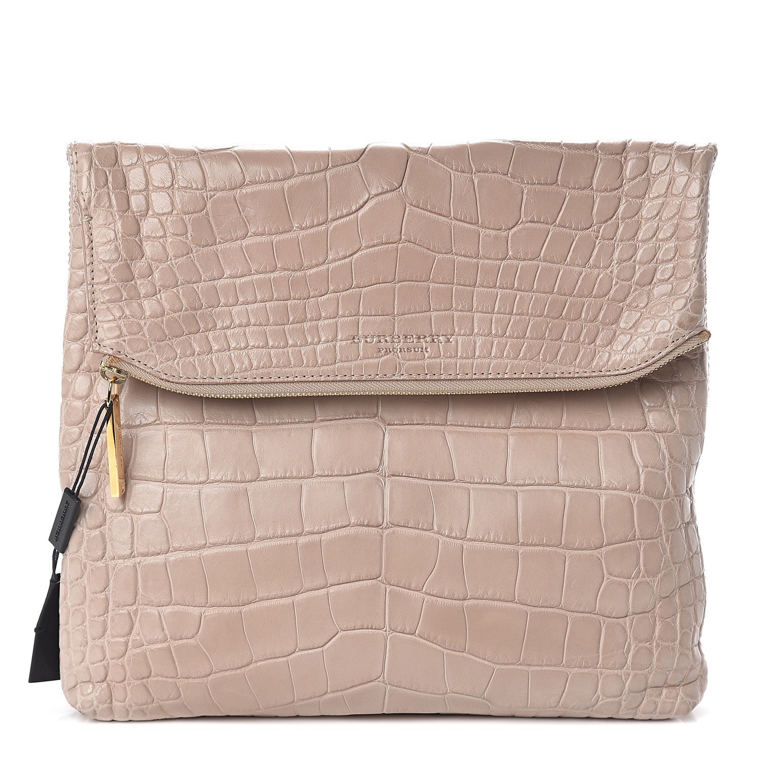Burberry Alligator Large Kendal Folded Clutch Nude 1 of 6
