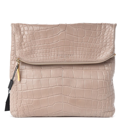 Burberry Alligator Large Kendal Folded Clutch Nude 1 of 6