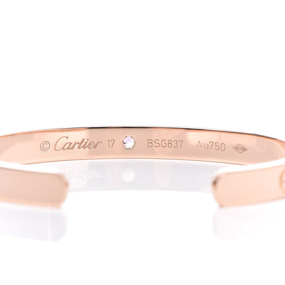Cartier 18K Pink Gold Pink Sapphire LOVE Cuff Bracelet 17 4 of 4